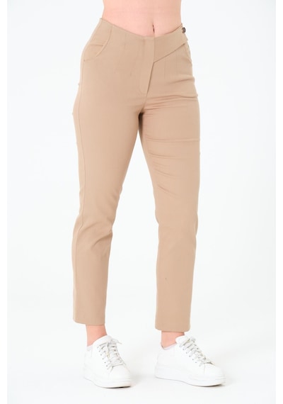 Sortie Collection Tek Düğmeli Gabardin Pantalon Bej