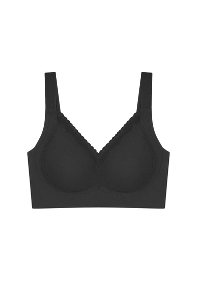 Cottonill Seamless Bra - Seravia Siyah Lazer Kesim Dantelli Minimizer Kadın Sütyen