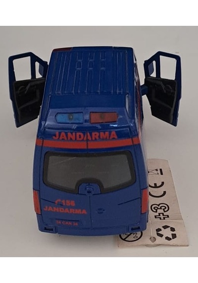 Can Oyuncak - Metal Işıklı Sesli Jandarma Arabası 5,5 Cm X 14 Cm