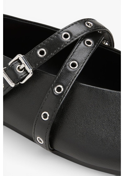 Tommy Hilfiger Tjw Leather Maryjane Ballerına Kadın Siyah Ayakkabı - En0en02868