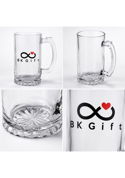 Logonuza Özel 5 Adet 500 Ml Şeffaf Cam Bira Bardağı Kurumsal Hediye Ve Promosyon Seti