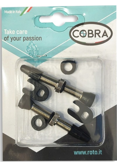 Roto Cobra Presta 40mm Konik Tubeless Valf Sibop Seti Siyah