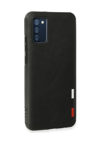 Samsung Galaxy  Uyumlu,  A03s Kılıf Loop Deri Silikon - Siyah