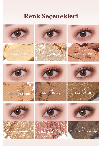 Dasique Mat Ve Işıltılı Renk Seçenekleri Sunan Far Paleti Shadow Palette 01 Sugar Brownie 01 Sugar Brownie