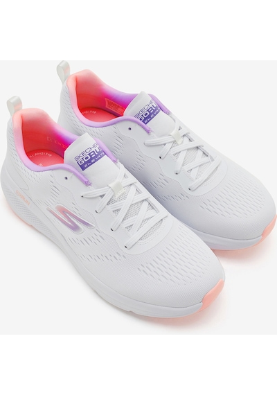 Skechers Go Run Elevate - Double Time Kadın Beyaz Koşu Ayakkabısı 128334 Wmlt Beyaz