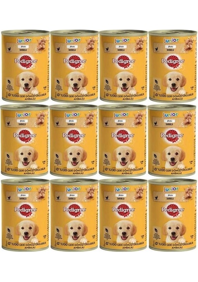 Pedigree Tavuklu Yavru Konserve Köpek Yaş Mama 400 G X12