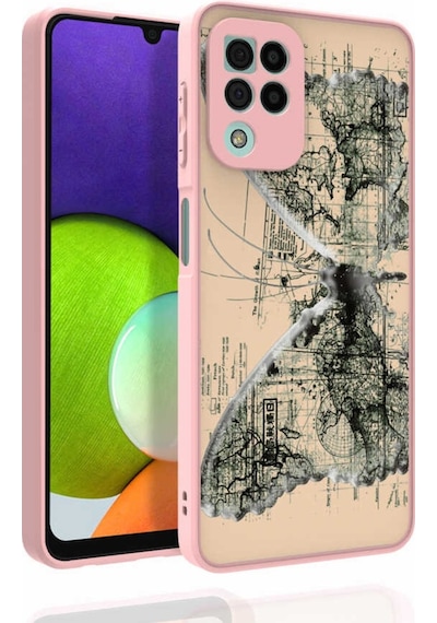 Samsung Galaxy Uyumlu A22 4G Kılıf Desenli Parlak Nora Kapak