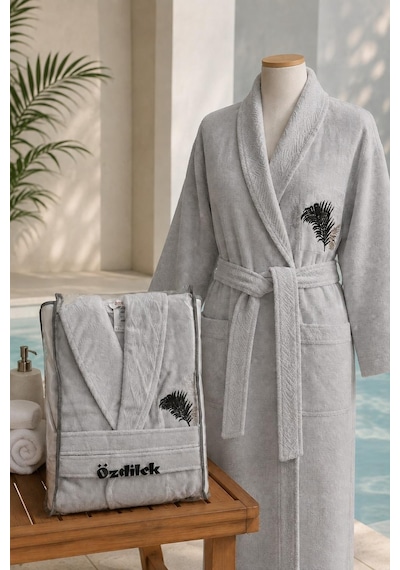 Özdilek Bornoz Golden Palm Gri M Beden