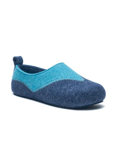 Comfortfusse Yewsh - Kadın Ortopedik Yün Keçe Ev Ayakkabısı Lacivert Yün