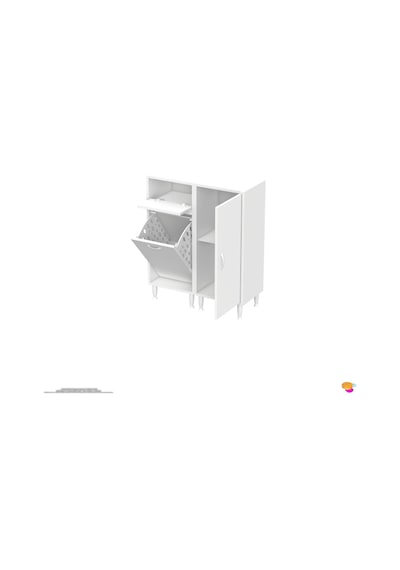 Modilayn Yenice 80x97x32,5 Cm 3 Raflı Ve 3 Sepetli Dolap İle Çamaşırlarınız Artık Daha Düzenli. Beyaz