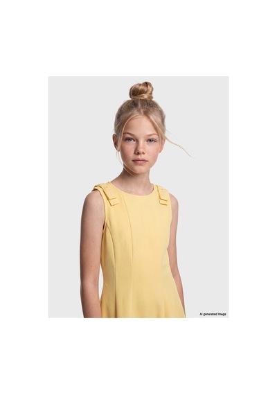 LC Waikiki Alıta Cıty Farkıyla Lcw Kids Sarı Düz Kız Çocuk Elbise Sari - 930599422 Sari