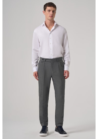 Morven Erkek Füme Poliviskon Trend Desenli Slim Fit Çift Pile Pantolon 26ms003010050 Füme
