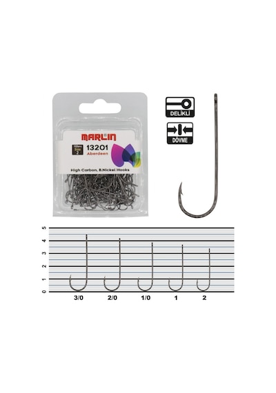 Marlin H13201 Aberdeen Hc Bn Olta İğnesi 100'lü 2/0 1 Pack
