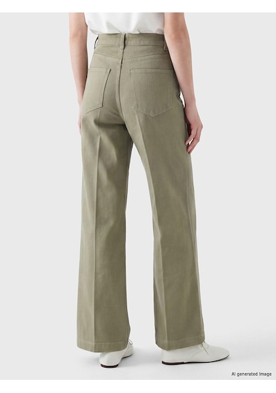 Lcw Comfort Yeşil Wideleg Kadın Jean Pantolon