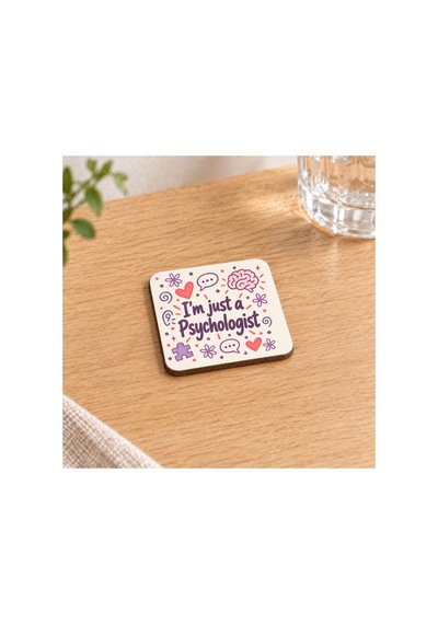 Psikolog Baskılı 9x9 Cm Kare Mdf Bardak Altlığı - Psikoloğa Hediye Ahşap Çok Renkli