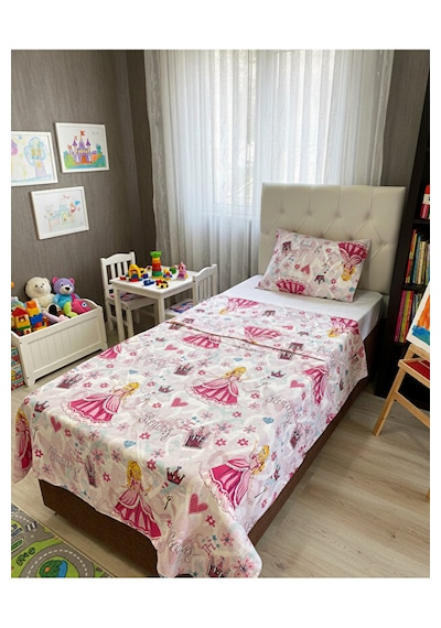 Barbie Temalı Kız Çocuk Nevresim Takımı Tek Kişilik Çok Renkli