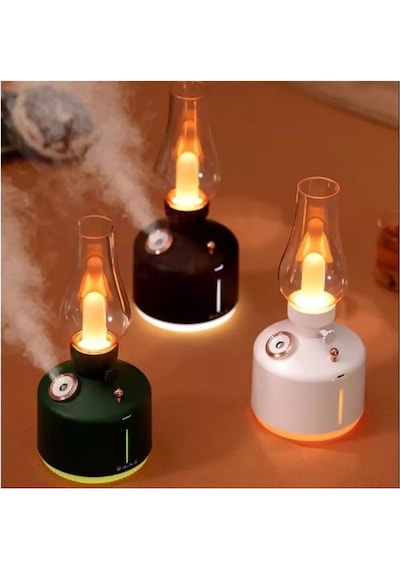 Katjmer Kt-h01 Retro Lambası 280ml Büyük Kapasiteli Ultrasonik Sessiz Serin Buhar Difüzörü Siyah