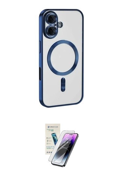 Cep 20-26 Apple Uyumlu İphone 16 Kılıf Nova Işık Özel Seri İkili Koruma Seti Najmaddin Mavi