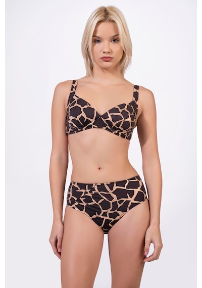 Endeep Kadın Toparlayıcı Desenli Kahverengi Bikini Takımı