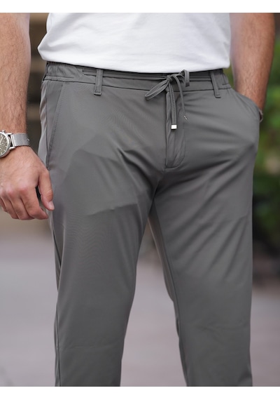 Ultra Hafif İnce Esnek Slim Fit Jogger Gri