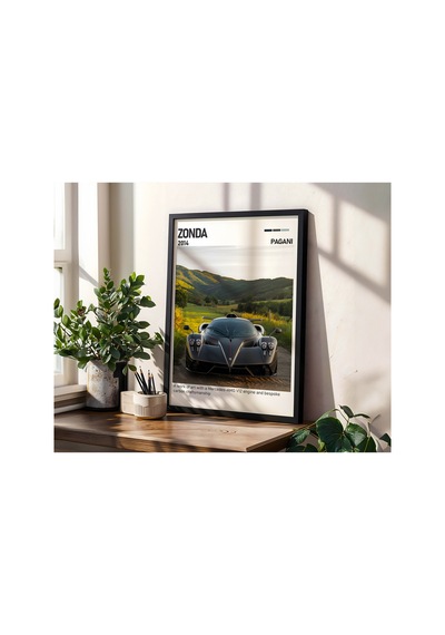 Zenvo St1 Ahşap Çerçeveli Poster Tablo Danimarka Hypercar Siyah