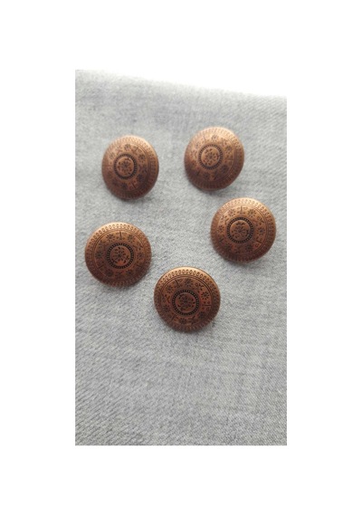 Antık Bakır Metal Düğme 20 Mm 5 Adet