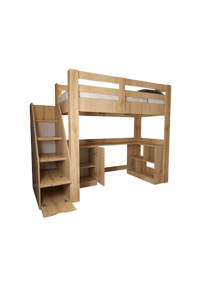Rüzgar Ranza Çalışma Masalı, Kitaplıklı Ve Dolaplı Ranza - 1 Adet Comfort Yatak 90 x 190 Rüzgar Ranza Çalışma Masalı, Kitaplıklı Ve Dolaplı Ranza - 1 Adet Comfort Yatak 90 x 190