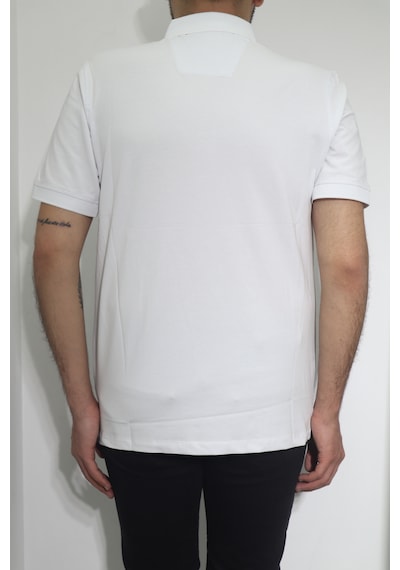 Santa Dmctekstil Erkek Desenli Spor Kesim Rahat Kalıp Polo Yaka T-shirt Beyaz