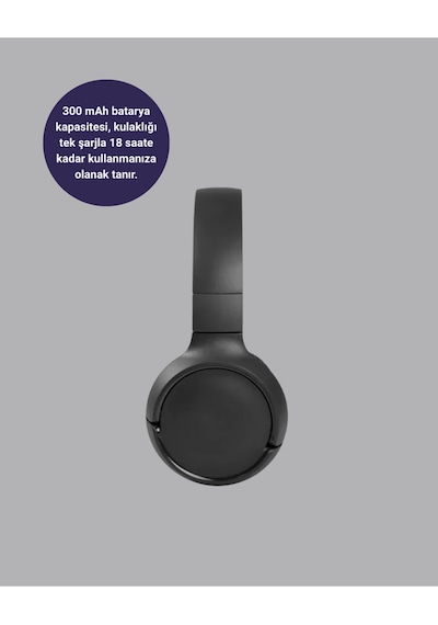 Siyah Kablosuz Bluetooth Kulaklık 300 Mah Hızlı Şarj Katlanabilir Pedli