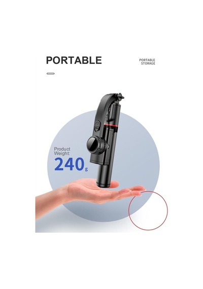 Gimbal Stabilizer Selfie Stick Tripod 2'si 1 Arada Kablosuz Bluetooth Uzaktan Kumandalı, 700mm Ayarlanabilir Yükse