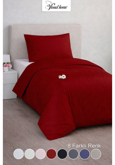 Tek Kişilik %100 Pamuk Saten Nevresim Seti Premium Seri 8 Renk Seçeneği 160x220 Bordo