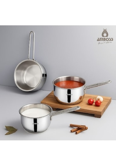 Amboss Vento Steel İndüksiyon Tabanlı 3 Parça Sütlük Seti 12-14-16 cm