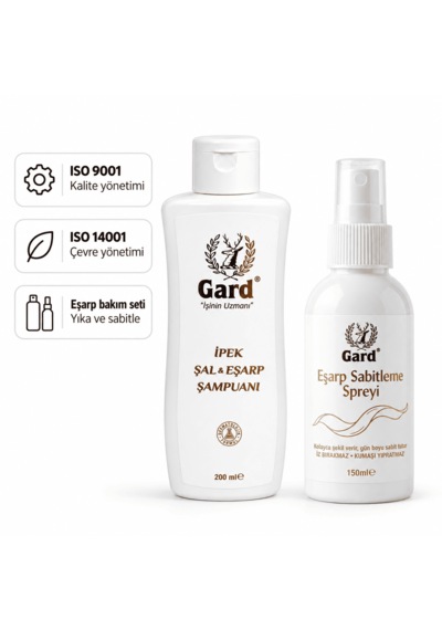 Gard Eşarp Bakım Seti - İpek Şal Eşarp Şampuanı 200 Ml + Eşarp Sabitleme Spreyi 150 Ml