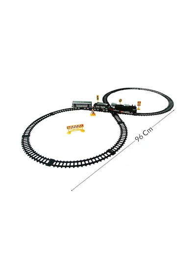 Giffy / 23 Parça Işıklı Klasik Tren Seti 96cm 3 Farklı Ray Modeli Pilli Retro Tren Raylı Oyunca