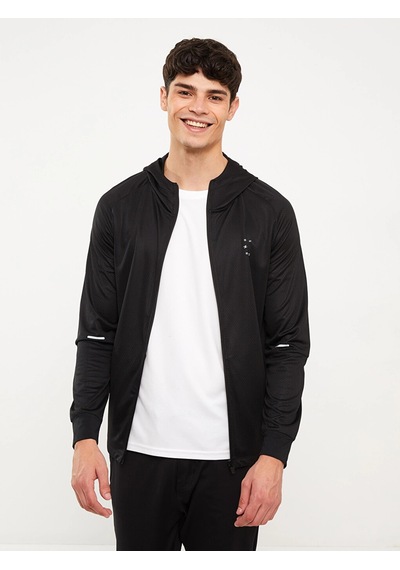 LC Waikiki Xsıde Actıve Siyah Slim Fit Kapüşonlu Erkek Spor Hırka New Blaçocuk Kız