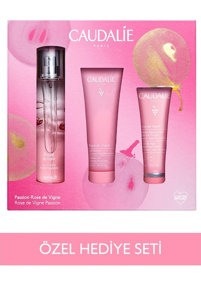 Caudalie Rose De Vigne Kadın Parfüm EDP 50 ML + Duş Jeli 50 ML + El ve Tırnak Bakım Kremi 30 ML