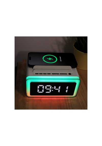 6'sı 1 Arada Çalar Saat Bluetooth Hoparlör, Kablosuz Şarj, Fm Radyo, Rgb Led Ambiyans Işığı, Telefon Standı, Usb Ve Microsd Destekli Taşınabilir Dijital Saat P14 6'sı 1 Arada Çalar Saat Bluetooth Hoparlör, Kablosuz Şarj, Fm Radyo, Rgb Led Ambiyans Işığı, Telefon Standı, Usb Ve Microsd Destekli Taşınabilir Dijital Saat P14
