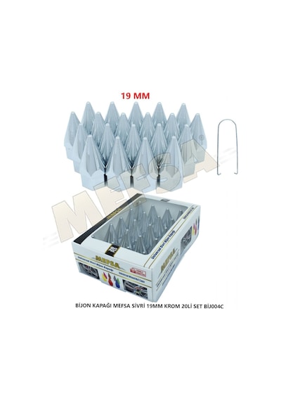 Sivri Bijon Kapağı Krom 19 Mm 20Li Set