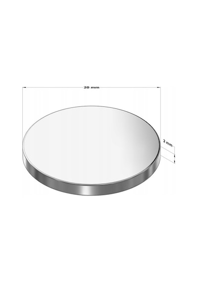 2 Adet Çap 20mm X Kalınlık 2mm Süper Güçlü Yuvarlak Neodyum Mıknatıs Magnet