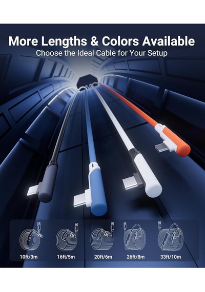 5 M Usb-c Vr Kablo Quest2/quest Pro/pico 4 Uyumlu Yüksek Hızlı Bağlantı Kablosu Beyaz