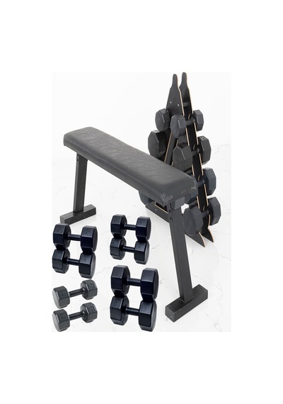 Ps Spor 4 Çift Dambıl Set 4 Kg+6 Kg+8 Kg+10 Kg + Katlanabilir Ağırlık Bench Sehpası Ve Dambıl Standı