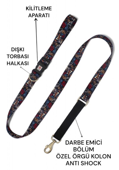 Caramelos Köpek Gezdirme Tasması, Bağlama Kilitli, Shock 6 Çok Renkli Standart