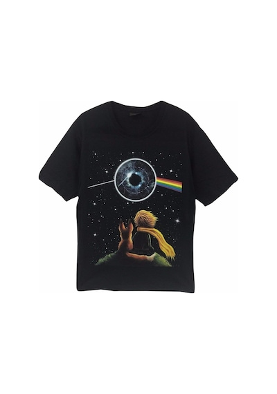Stoned&Fame Pınk Floy Baskılı T-shirt SIYAH