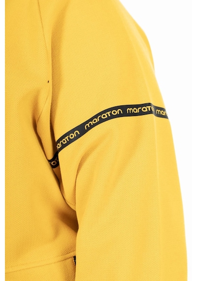 Maraton Sportswear Büyük Beden Erkek Hakim Yaka Dar Paça Uzun Kol Basic Sarı Eşofman Takımı 21518-Sarı