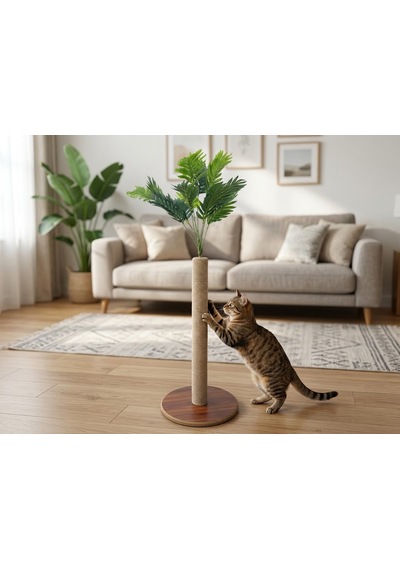 Olive - M Doğal Ahşap Kedi Tırmalama Ağacı