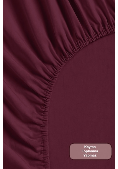 Elart Jasmin Nevresim Takımı Çift Kişilik %100 Pamuk Ranforce Lastikli Çarşaf 200x220 Cm Bordo Bordo