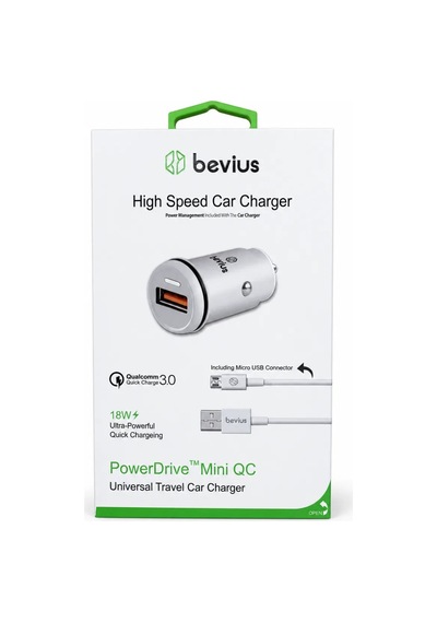 Micro Usb Beyaz 18w Qc 3.0 Kablolu Araç Şarj Cihazı Bevius Bvs-au506