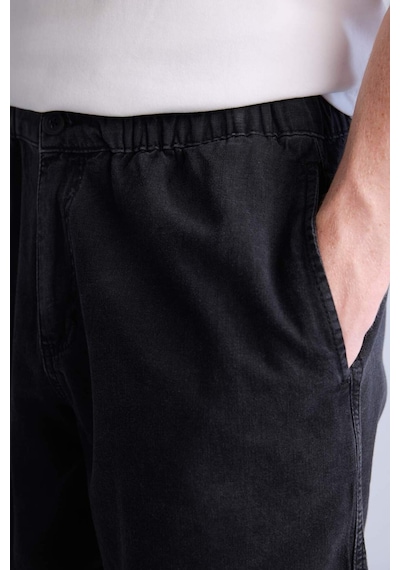 Defacto Relax Fıt Beli Lastikli Bermuda Jean Şort H7293ax26smnm40 Siyah-nm40