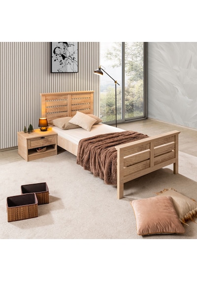 Polo Genç Odası - 3 Kapaklı Dolap, Karyola, Komodin Ceviz
