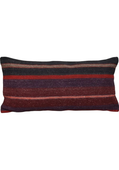 Zehra Abla Halı Yeni El Dokuma Dekoratif Lumbar Kilim Kırlent Yastık Kılıfı 6175